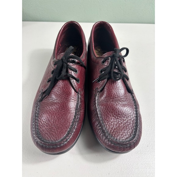 SAS Shoes Men\'s Burgundy Leather Moc Toe‎ Lace Up Comfort Size 12 M main image 6